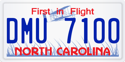 NC license plate DMU7100