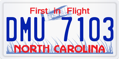 NC license plate DMU7103