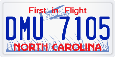 NC license plate DMU7105