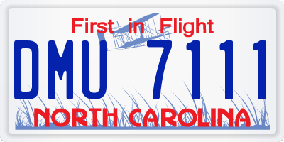 NC license plate DMU7111