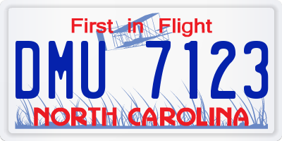 NC license plate DMU7123