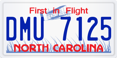 NC license plate DMU7125