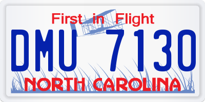 NC license plate DMU7130