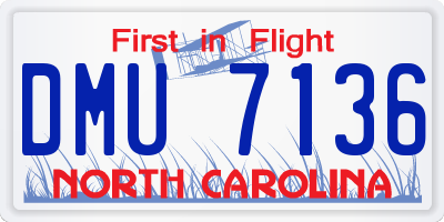 NC license plate DMU7136