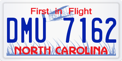 NC license plate DMU7162