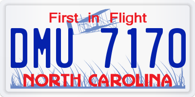 NC license plate DMU7170