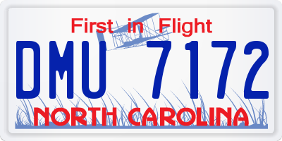 NC license plate DMU7172