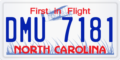 NC license plate DMU7181