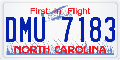 NC license plate DMU7183