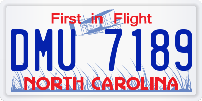 NC license plate DMU7189