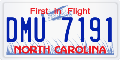 NC license plate DMU7191