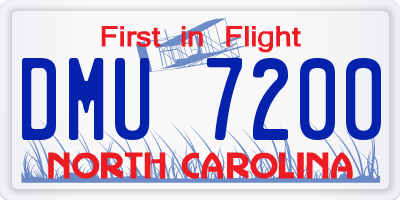 NC license plate DMU7200