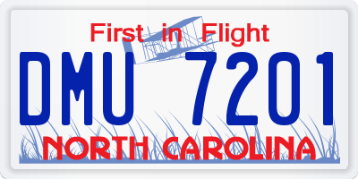 NC license plate DMU7201