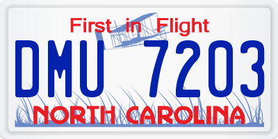 NC license plate DMU7203