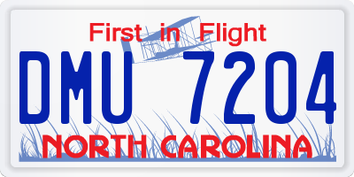 NC license plate DMU7204