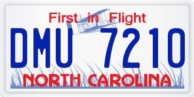 NC license plate DMU7210