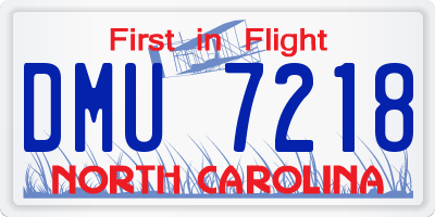NC license plate DMU7218