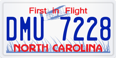 NC license plate DMU7228