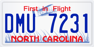 NC license plate DMU7231