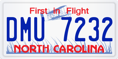 NC license plate DMU7232