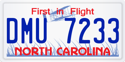 NC license plate DMU7233