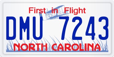 NC license plate DMU7243
