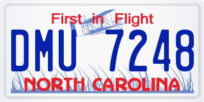 NC license plate DMU7248