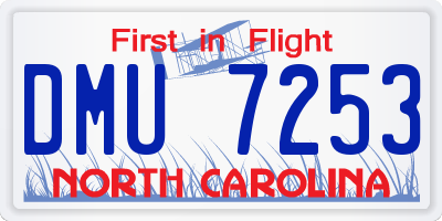 NC license plate DMU7253