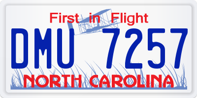 NC license plate DMU7257