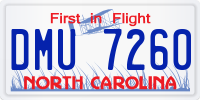 NC license plate DMU7260