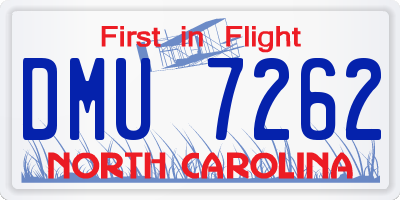 NC license plate DMU7262