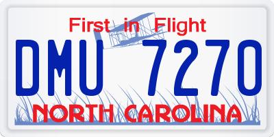 NC license plate DMU7270
