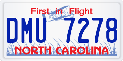 NC license plate DMU7278