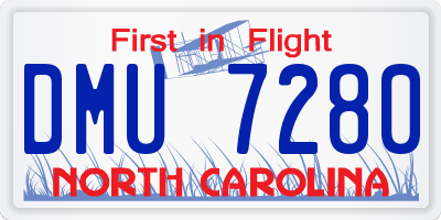 NC license plate DMU7280