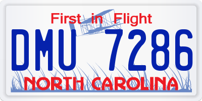 NC license plate DMU7286