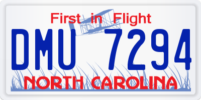 NC license plate DMU7294