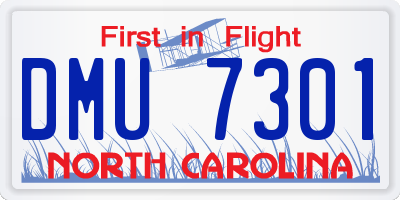 NC license plate DMU7301