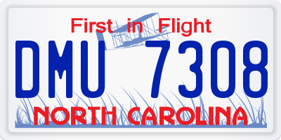 NC license plate DMU7308
