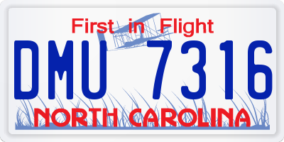 NC license plate DMU7316