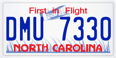 NC license plate DMU7330