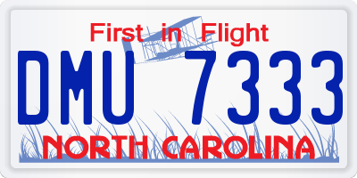 NC license plate DMU7333