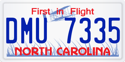 NC license plate DMU7335