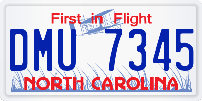 NC license plate DMU7345