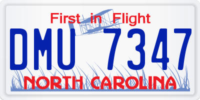 NC license plate DMU7347