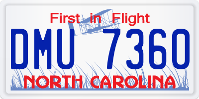 NC license plate DMU7360