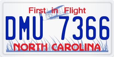 NC license plate DMU7366