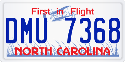 NC license plate DMU7368