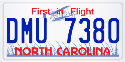 NC license plate DMU7380
