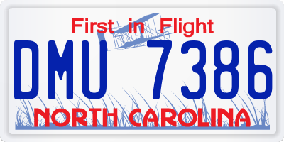 NC license plate DMU7386