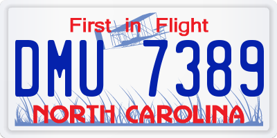 NC license plate DMU7389